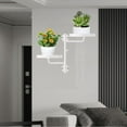 thumbnail image 5 of Mosawomo 2-Layer Rotating Window Sill Plant Rack Metal Plant Rack Wall-Mounted Flower Pot Rack Suitable for Indoor and Outdoor Gardens (White), 5 of 6