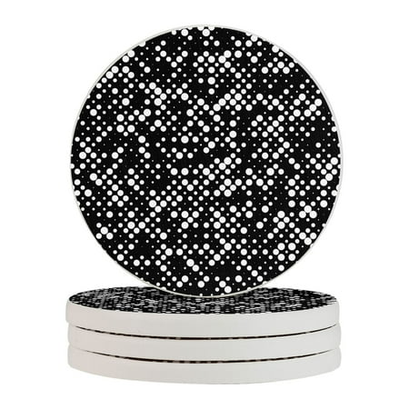 

Circular Drink Coasters Set Colorful Halftone Creative Abstract Background Beautiful Home Decor Diatomite Heat-Resistant Diatomite Protect Table Countertop