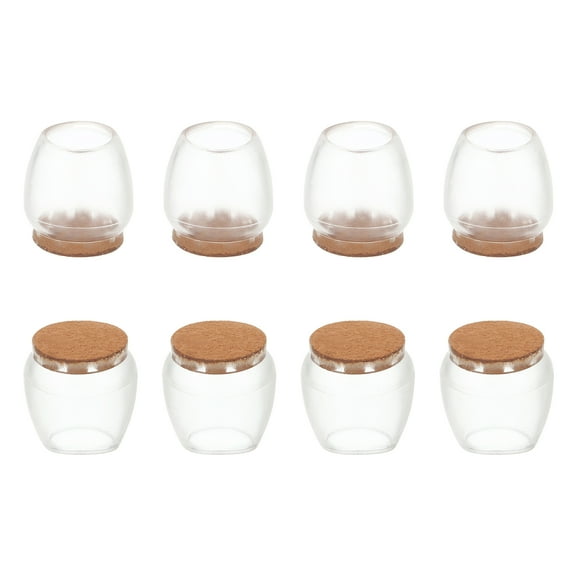 Uxcell Chair Leg Floor Protectors, Furniture Pads Non-Slip Chair Leg Caps Transparent 1.02"x0.6"