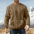 thumbnail image 2 of Fewfanhot Mens Shirts Cable Knit Pullover Long Sleeve Crewneck Sweater Casual Soft Knitted Sweater with Ribbing Edge, 2 of 6