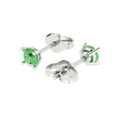 thumbnail image 2 of Clara Pucci 0.5Ct Green Round Cut VVS1 Push Back Stud 18k Solid hypoallergenic Gold Designer Earrings For April, 2 of 7