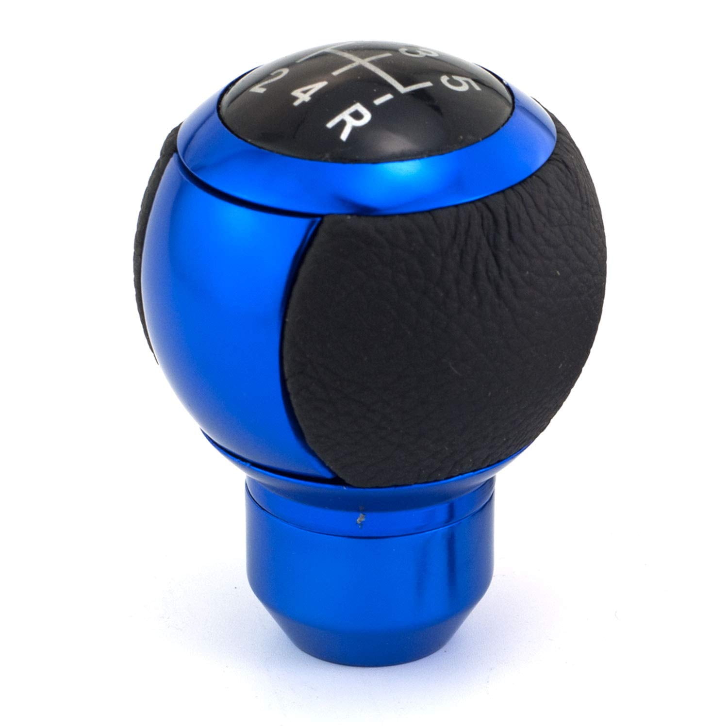 5 Speed Gear Car Shifter Handle, Leather Covered Aluminum Manual Stick