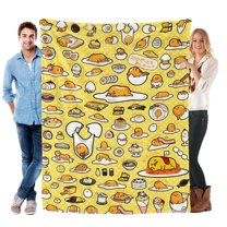 Gudetama Lazy Egg-Anti-Pilling Flannel Blanket Soft Lightweight Plush Fuzzy Cozy Luxury Blanket for Home and Kitchen Use – Perfect for Kids and Adults
