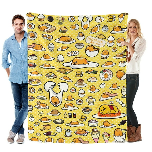 Gudetama Lazy Egg-Anti-Pilling Flannel Blanket Soft Lightweight Plush Fuzzy Cozy Luxury Blanket for Home and Kitchen Use – Perfect for Kids and Adults