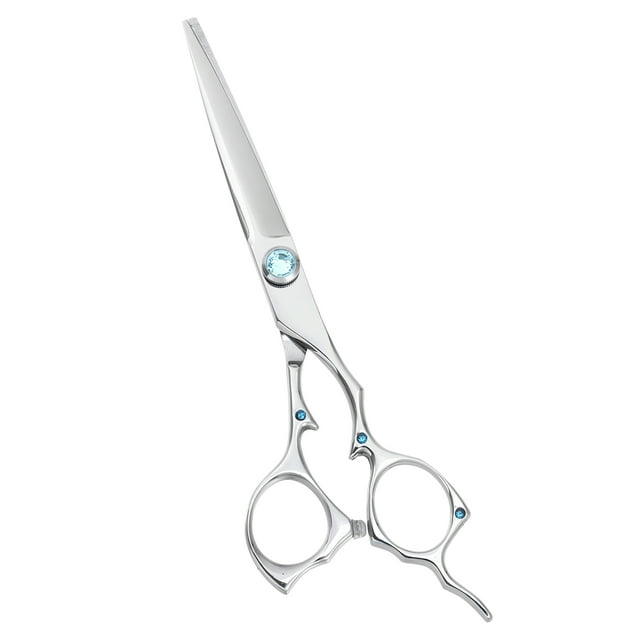 Unique Bargains Hair Scissors Hair Cutting Scissors Barber Scissors Premium Stainless Steel Razor with Blue Rhinestone