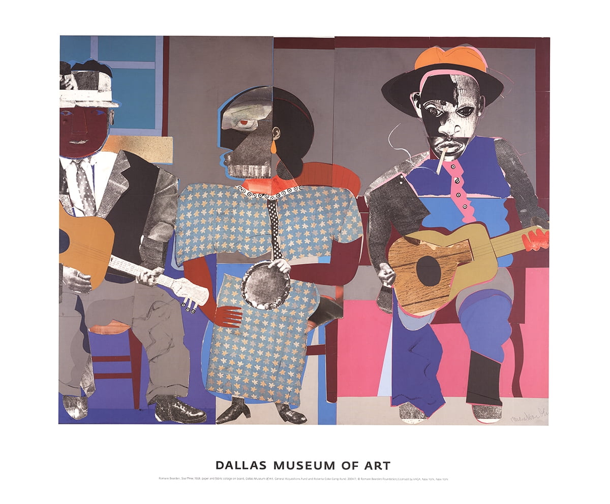 ROMARE BEARDEN Soul Three 24" x 29" Poster 2007 Multicolor