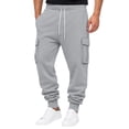 thumbnail image 2 of Hearthz Men's Cargo Sweatpants Casual Athletic Mens Joggers Pants Lightweight Breathable Cinch Bottom Sweatpants for Men with Pockets Light Gray XXXL, 2 of 4