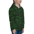 thumbnail image 5 of Xecao Green Bright Web with Spiders Pattern Zip Up Hoodies for Boys Girls, Sweatshirt with Pockets-Medium, 5 of 6