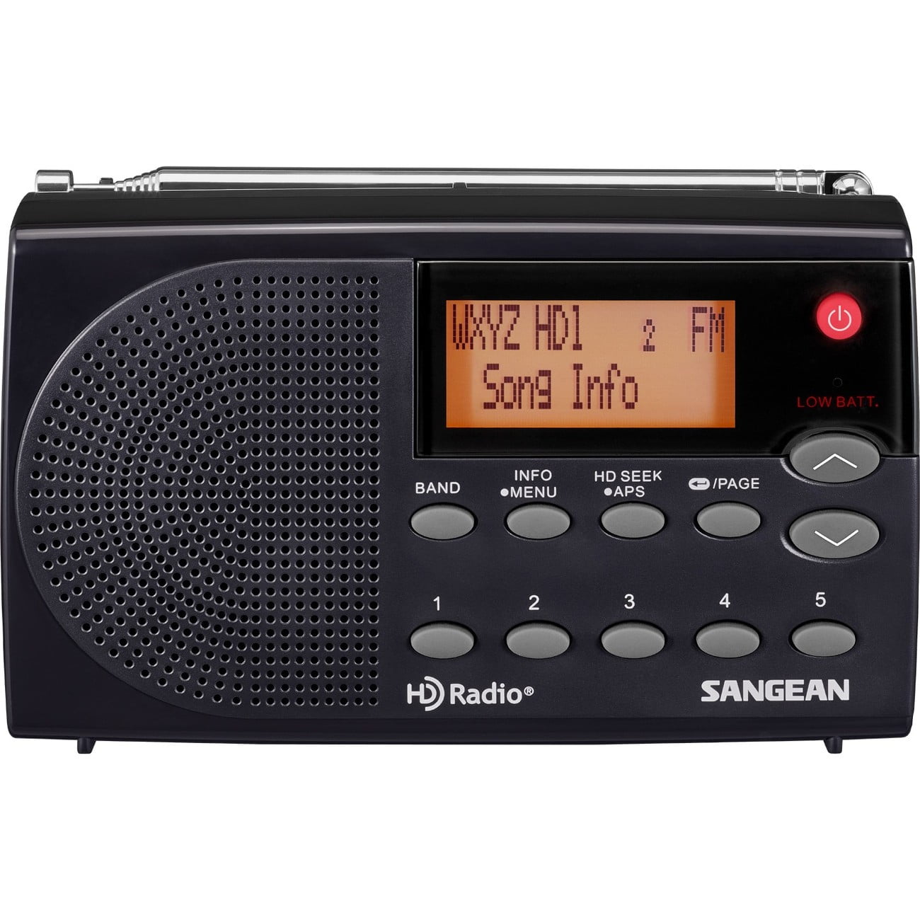Sangean Portable AM/FM Radio, Black, HDR-14