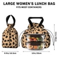 thumbnail image 5 of Brown and Black Of Leopard Print Drawstring Lunch Bag Women - Drawstring Lunch Bag Insulated for Work Office - Stain-Resistant Large Lunchbags for Women with Multi-Pockets, 5 of 6