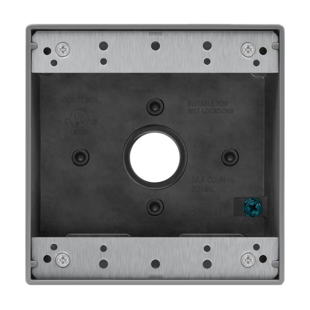 Caja para tomacorriente ENERLITES EN2575 resistente a la intemperie, gris, de 2 módulos