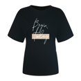 thumbnail image 4 of YDLCAFD Chemises à Manches Longues pour Femmes T-Shirt Imprimé Col Rond Manches Courtes pour Femmes, 4 of 5