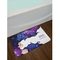 thumbnail image 2 of Celestial Bath Mat, Aquarius Zodiac with Sign and Cosmos Long Haired Starry Hair Woman, Plush Bathroom Decor Mat with Non Slip Backing, 29.5" X 17.5", Violet and Multicolor, by Ambesonne, 2 of 2