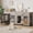 Gray, variant on 71" Large Dog Crate for 2 Dogs, Double Dog Cage Furniture with 3 Drawers for Ample Storage Space, Furniture Style Indoor Dog Crate & TV Stand, for Large Medium Dogs