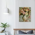 thumbnail image 4 of HENGT  Canvas Print Wall Art Vintage Pink &amp; White Roses in Vase Floral Plants Photography Modern Art Rustic Colorful Multicolor Warm for Living Room, Bedroom, Office - 16"x20" Natural, 4 of 5