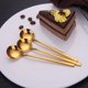 thumbnail image 4 of 3 cucharas de café de 8 pulgadas, cucharas agitadoras, cucharas de té de mango largo, cucharaditas doradas, cucharas de té helado, cucharas de espresso doradas de acero inoxidable, 4 of 5
