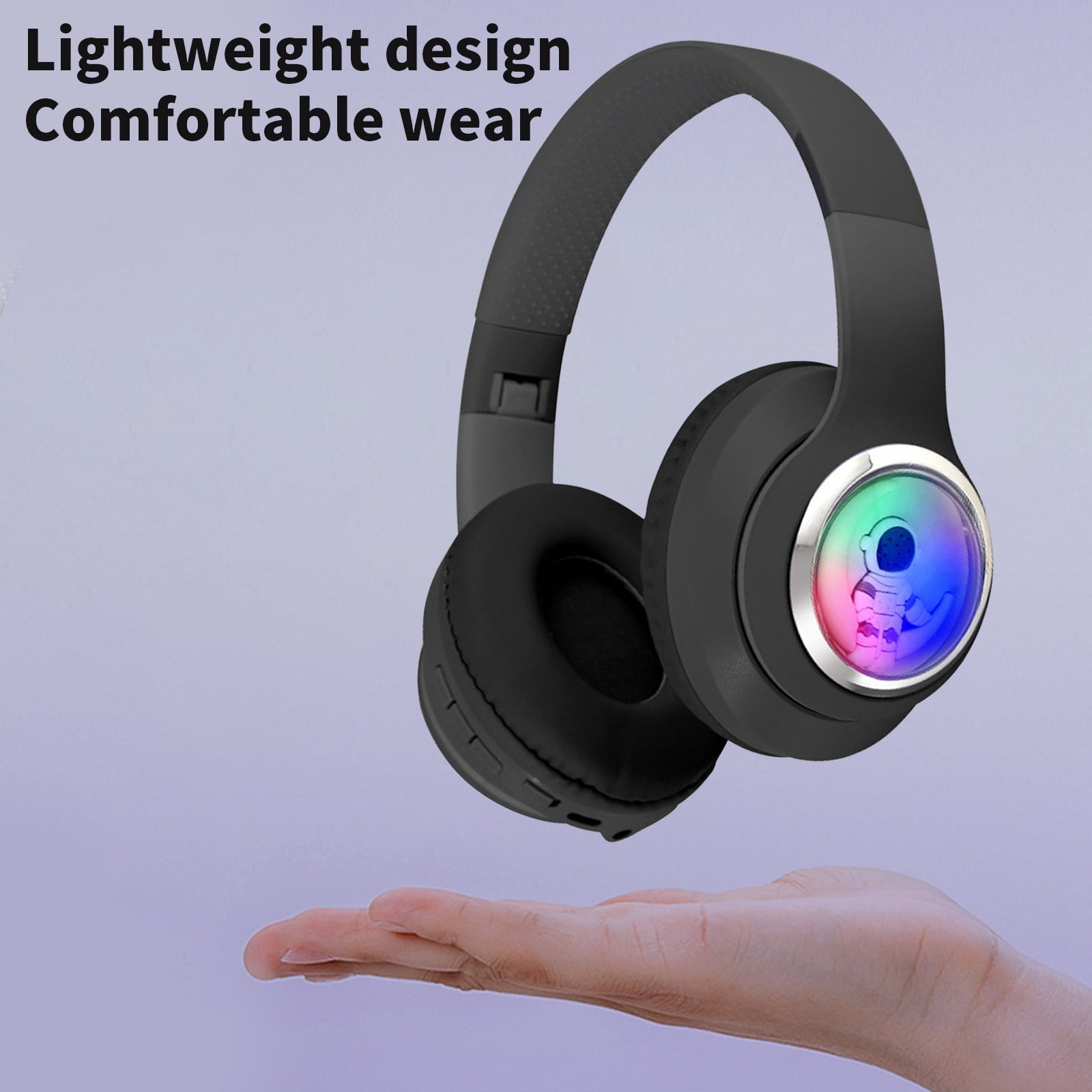 Noise Canceling Wireless Headphones Bluetooth Over The Ear Headset with Microphone and Alexa Built-in - Black