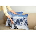 thumbnail image 2 of Ambesonne Winter Throw Pillow Cover 2 Pack, Mountain Peak Scenery, 24", White Blue, 2 of 7