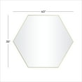 thumbnail image 3 of DecMode 24" x 21" Gold Hexagon Wall Mirror with Thin Minimalistic Frame, 3 of 7