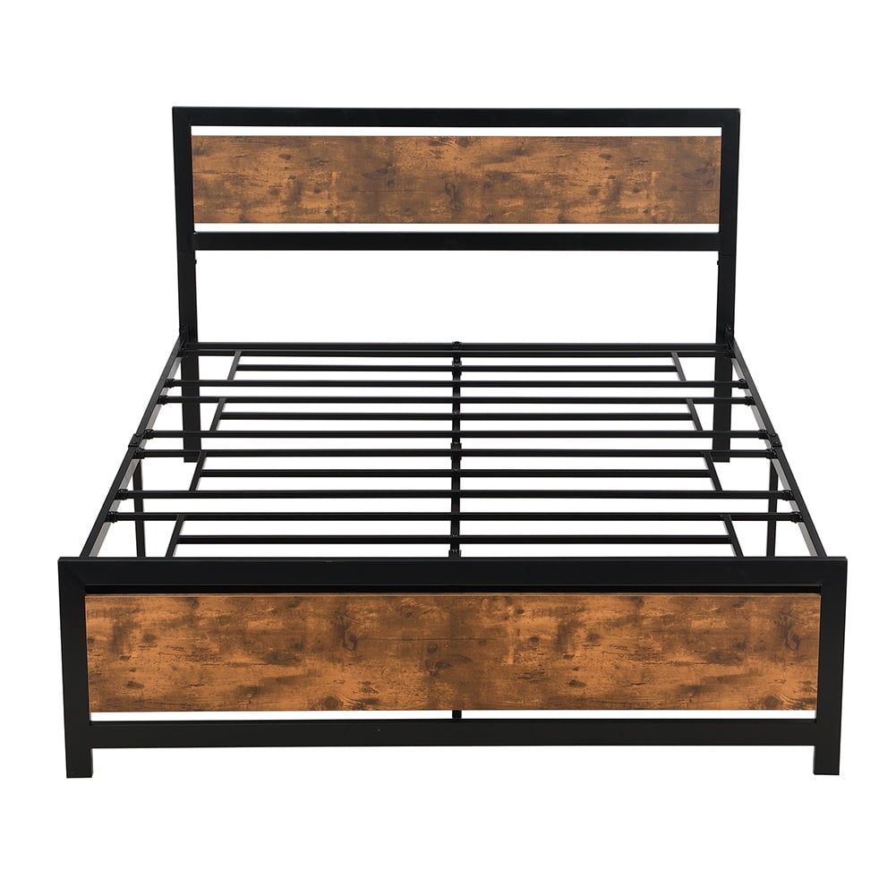 Kadyn Queen Size Platform Bed, Wood Bed Frame with Headboard and Footboard, Metal Bed Frame for Bedroom, No Box Spring Needed, Black Kadyn Queen Size Platform Bed, Wood Bed Frame with Headboard and Footboard, Metal Bed Frame for Bedroom, No Box Spring Needed, Black