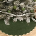 thumbnail image 5 of 48 Inches Green Christmas Tree Skirt, Neutral Velvet Christmas Tree Skirts, Modern Scalloped Edge Christmas Decorations, Minimalist Mat for Home Indoor Outdoor Holiday Party Decor(Green), 5 of 6