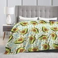 thumbnail image 4 of Kll Fleece Blanket Plush Throw Blanket Avocado Doing Sport,Soft Fuzzy Cozy Flannel Blanket For Couch Sofa Bed.(50"X40"), 4 of 9