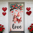 thumbnail image 5 of Red Heart Valentine's Day Banner Romantic Heart Backdrop Pink Background Gold Leaves Love Display for Valentine's Day Party Romantic Date Photo Shoot, 5 of 9