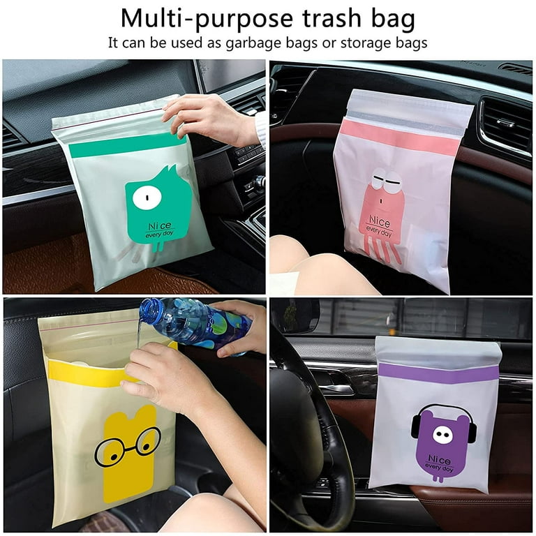 RuGuo 60Pcs Purple Trash Bag, Vomit Bags, Puke Bags, Trash Bags