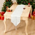 thumbnail image 4 of 70x13 Inch Christmas Table Runner,White Themed Polyester Fabric Dining Table Decoration for Holiday Dinner Party, Washable Centerpiece Cloth for Festive Setting, 4 of 6