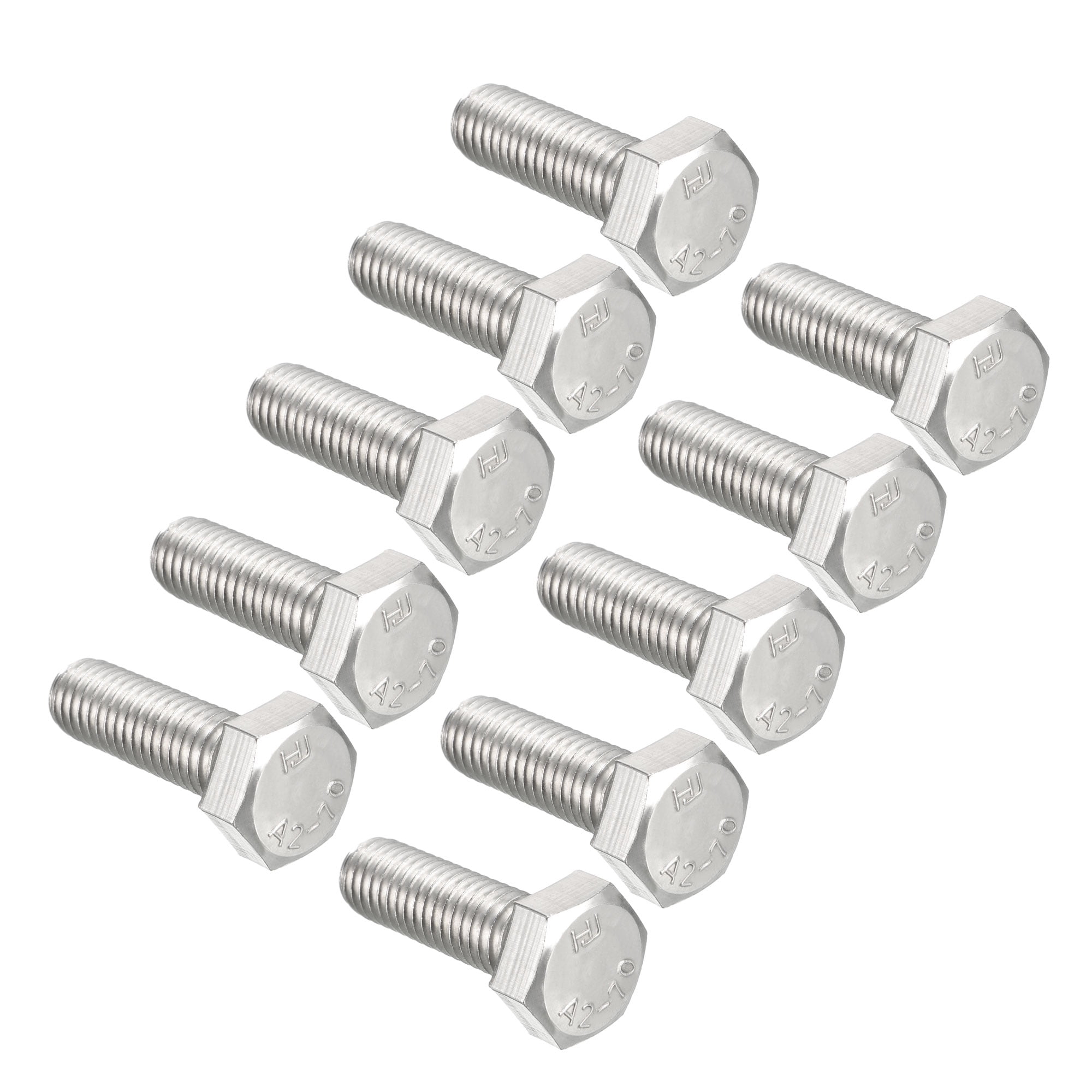 M8 Thread 25mm 304 Stainless Steel Hex Head Screws Bolt 10pcs
