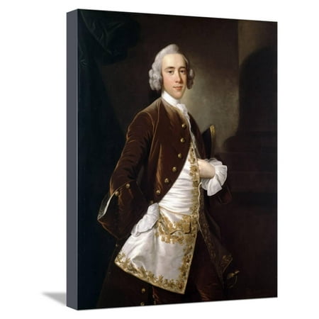 1750 Framed Canvas - Portrait of a Man, 1750 Stretched Canvas Print Wall Art By Thomas Hudson