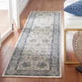 thumbnail image 2 of SAFAVIEH Valencia Maria Oriental Polyester Runner Rug, Ivory/Blue, 2' x 8', 2 of 8