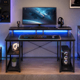 thumbnail image 1 of Escritorio Gamer, Escritorio para Computadora,Escritorio de Oficina en Casa, Escritorio para Viene con Regleta, Regleta de luz y Soporte para Monitor, 120cm Negro, 1 of 10