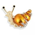 thumbnail image 2 of HOOUN Enamel Snail Brooch Pin Rhinestone Crystal Collar Animal Brooch Jewelry Gift-_-Gold, 2 of 6