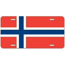 Norway Flag Novelty Metal Vanity License Tag Plate