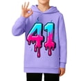 thumbnail image 2 of Kids Boys Hoodie Creative Graphic 41 Sweatshirt Casual Long Sleeve Hooded Sweatshirt Top Warm Fall Winter Clothes Boy Clothes 7-8 Years, 2 of 4