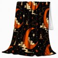 thumbnail image 2 of Celestial Moon Candles Starry Night Fantasy Pattern Mystical, Warm Flannel Blanket for Living Room and Reading Nook, Festive autumn celebration Scene, Art Lovers autumn celebration Gift, 2 of 7