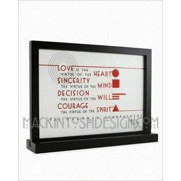 Square Shaped FLW Organic Commandment List in Thick Black Framing