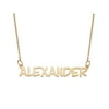 Personalized Planet Capitalized Name 14kt Gold-Plated Necklace, 18" ,Women's