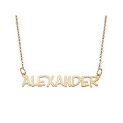 Personalized Planet Capitalized Name 14kt Gold-Plated Necklace, 18" ,Women's
