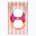 thumbnail image 2 of Metal Light Switch Plate Cover French Raspberry Cake Pink Stripes CAK046, 2 of 13