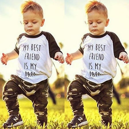 

Newborn Baby Girls Boys Clothes T-shirt Tops+ Camouflage Pants Outfits Set 0-18M