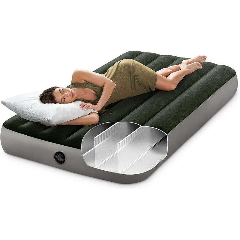 Intex 10 Dura Beam Expedition Airbed Mattress with Battery Pump Twin