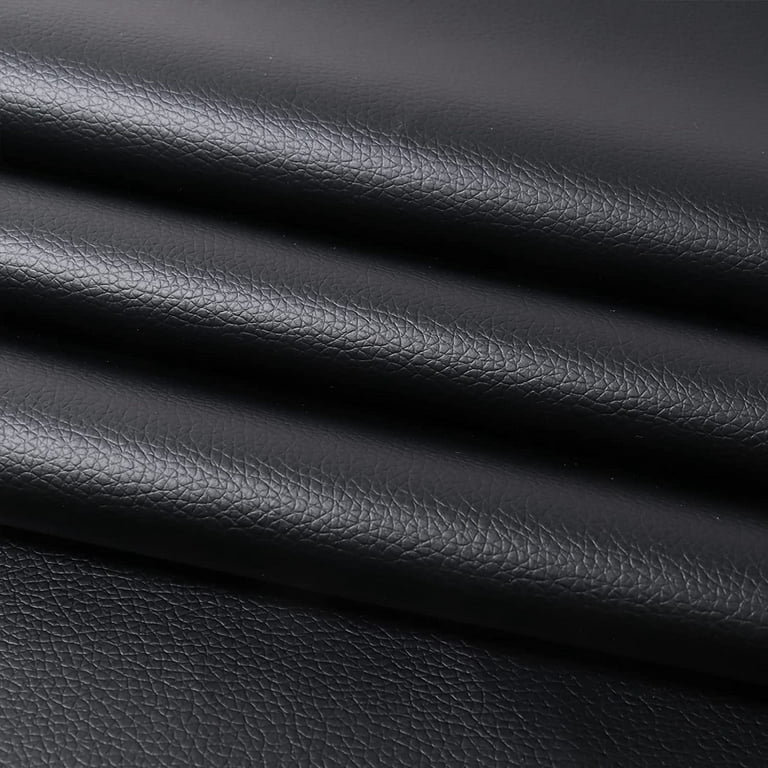 Black Faux Leather Fabric - 36in54in Synthetic Imitation Leather Sheets 0.5mm Thick Vinyl Marine Weatherproof Material for Upholstery Crafts, DIY