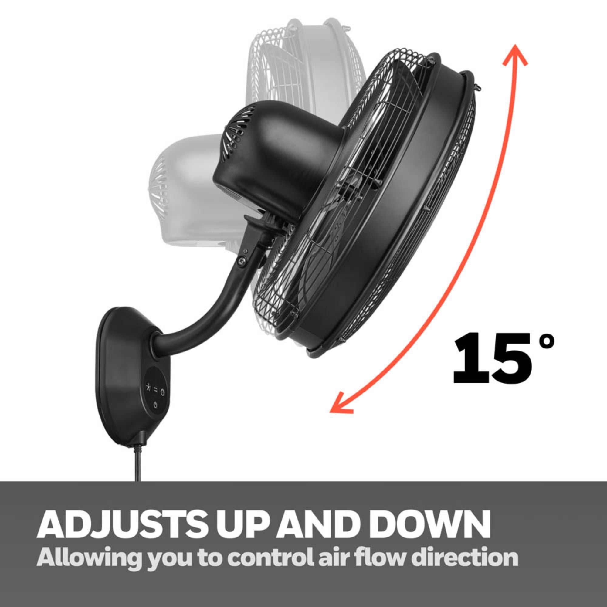 Honeywell Wall Fan, Oscillating Outdoor Wet-Rated Cooling Unit with Remote, Matte Black