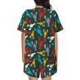 thumbnail image 4 of Womens Pajama Sets With Pocket, Colorful Shrimps Lounge Sets Short Sleeve Sleepwear PJ Sets for Women, 4 of 6