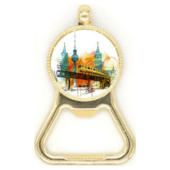 Tokyo Japan Rail Train Tower Beer Bottle Cap Opener Stainless Steel Key Chain
