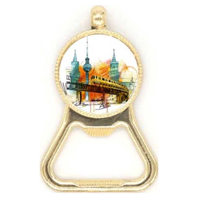 Tokyo Japan Rail Train Tower Beer Bottle Cap Opener Stainless Steel Key Chain