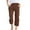 Brown, variant on Women's High Waisted Wide Leg Casual Trousers Comfortable Elastic Drawstring Straight Fit Long Pants with Pockets