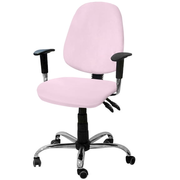 Pure Pink 2 Pieces Computer Office Chair Covers Set, Stretchable Desk Rotating Chair Seat Cushion Slipcover Back Covers, Simple Solid Color Slipcover Back Covers, Decorative Protectors Cover